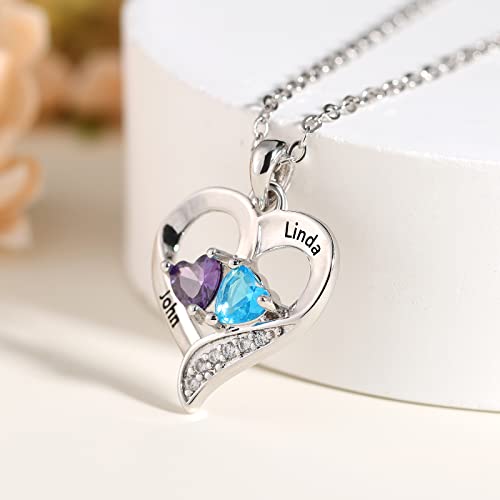 Lam Hub Fong Name Necklace Personalized Gifts for Her Mother Daughter Necklace Birthstone Necklace for Women Custom Necklaces for Women Mother Wife Girlfriend Birthday Gift Ideas