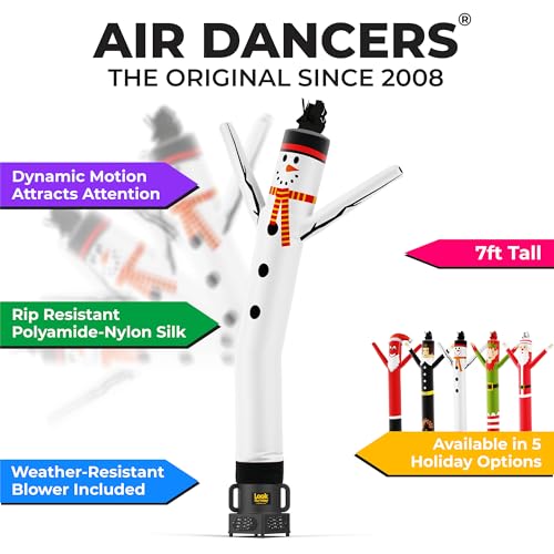 LookOurWay Air Dancers Inflatable Tube Man Set - 7 feet Tall Wacky Waving Inflatable Dancing Tube Guy with 9-Inch Diameter Blower - Christmas Holiday Promotion - Snowman