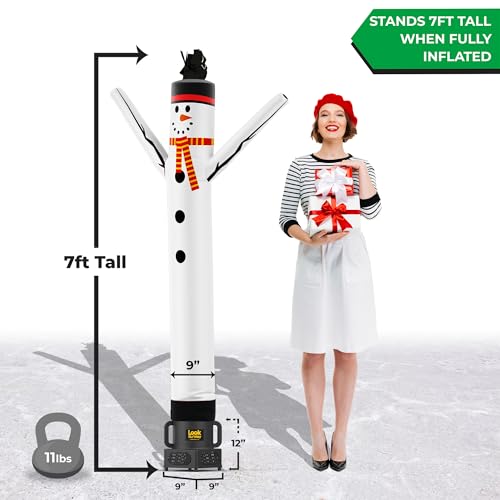 LookOurWay Air Dancers Inflatable Tube Man Set - 7 feet Tall Wacky Waving Inflatable Dancing Tube Guy with 9-Inch Diameter Blower - Christmas Holiday Promotion - Snowman