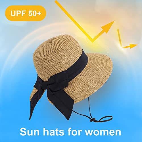 Verabella Sun Hats for Women UPF 50+ Women's Lightweight Foldable/Packable Beach Sun Hat