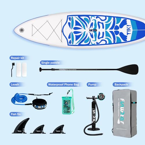 FunWater Inflatable Ultra-Light Stand Up Paddle Board for All Skill Levels with Premium SUP Paddleboard Accessories,Non-Slip Comfort Deck for Youth & Adults.