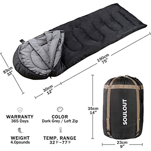 Sleeping Bag,3-4 Seasons Warm Cold Weather Lightweight, Portable, Waterproof Sleeping Bag with Compression Sack for Adults & Kids - Indoor & Outdoor: Camping, Backpacking, Hiking