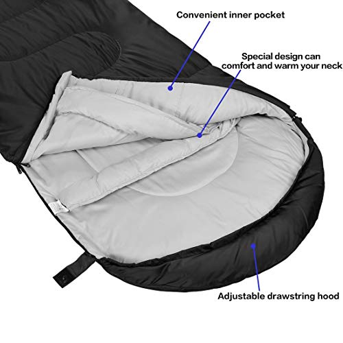 Sleeping Bag,3-4 Seasons Warm Cold Weather Lightweight, Portable, Waterproof Sleeping Bag with Compression Sack for Adults & Kids - Indoor & Outdoor: Camping, Backpacking, Hiking