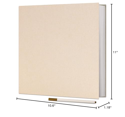 Vienrose Large Photo Album Self Adhesive for 4x6 5x7 8x10 Pictures Scrapbook Album DIY Scrap Book 40 Sticky Pages with A Metallic Pen Beige