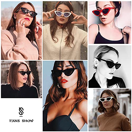 SOJOS Retro Vintage Narrow Cat Eye Sunglasses for Women Clout Goggles Plastic Frame SJ2044