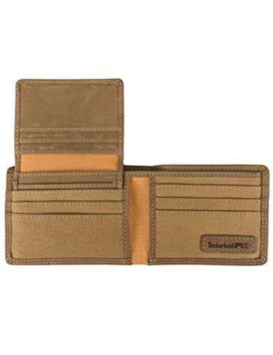 Timberland PRO Men's Leather RFID Wallet with Removable Flip Pocket Card Carrier