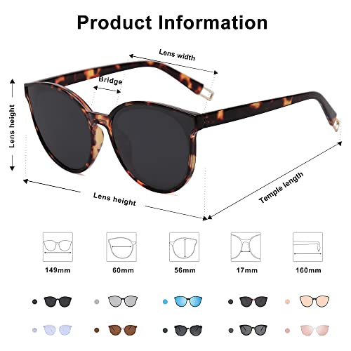 SOJOS Oversized Round Sunglasses for Women and Men