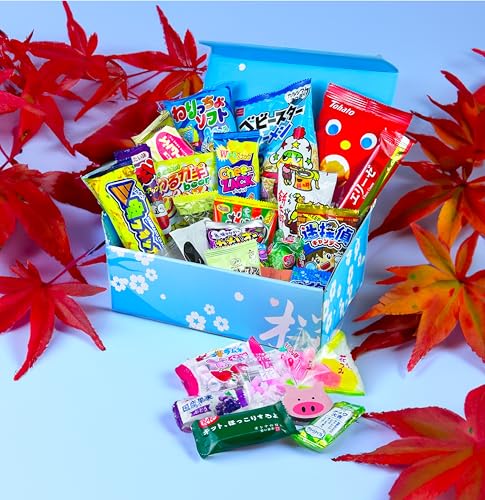 Sakura Box Japanese Snacks & Candy 30 Piece Dagashi Set Gift (Box)