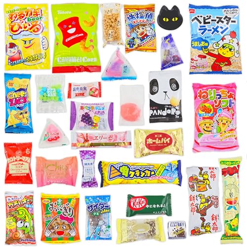 Sakura Box Japanese Snacks & Candy 30 Piece Dagashi Set Gift (Box)