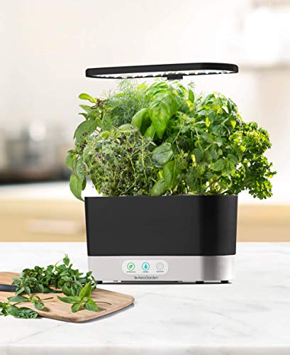 AeroGarden Harvest with Gourmet Herb Seed Pod Kit - Hydroponic Indoor Garden, Black