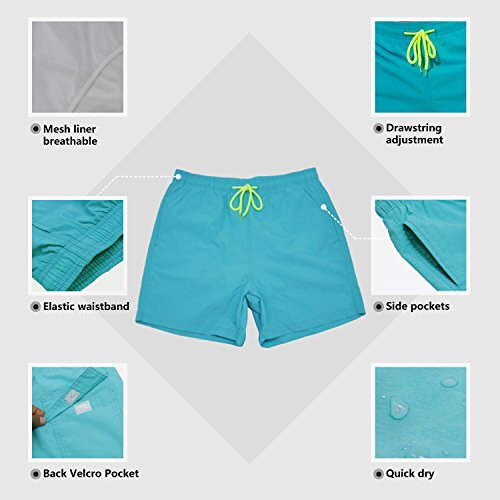 SILKWORLD Men's Swim Trunks Quick Dry Beach Shorts with Pockets