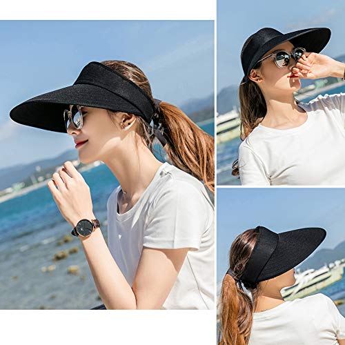 Sun Visor Hats Women Large Brim Summer UV Protection Beach Cap