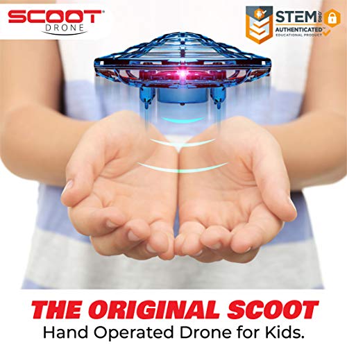 Force1 Scoot Hand Operated Drone for Kids or Adults - Hands Free Motion Sensor Mini Drones for Kids, Easy Indoor Small UFO Toy Flying Ball Drone Toy for Boys and Girls Kids Drones (Blue)