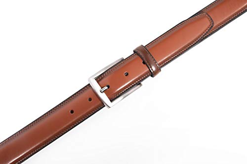 Men's Belt, Classic and Fashion Designs for Work Business and Casual, Regular Big & Tall Sizes Handmade Genuine Leather (56, Brown)