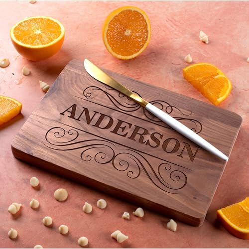 Personalized Cutting Board, 11 Designs, 5 Wood Styles - Housewarming Wedding Gifts for Couple,Personalized Gifts for Mom and Dad, Grandma , Engraved Kitchen Sign