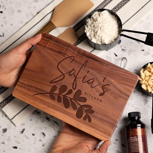 Personalized Cutting Board, 11 Designs, 5 Wood Styles - Housewarming Wedding Gifts for Couple,Personalized Gifts for Mom and Dad, Grandma , Engraved Kitchen Sign