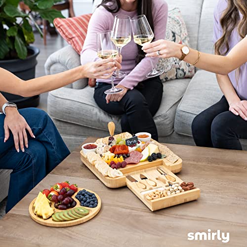 SMIRLY Charcuterie Boards Gift Set: Charcuterie Board Set, Bamboo Cheese Board Set - House Warming Gifts New Home, Wedding Gifts for Couple, Bridal Shower Gift