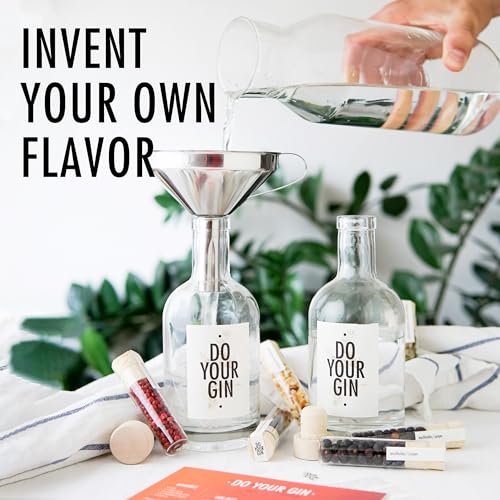 DO YOUR GIN l DIY Gin-Making Infusion Kit | Cocktail Kit | Bartender Gift Basket | Birthday Gifts for Men, Women for Him & Her | Alcohol Gift | 12 Botanicals, Bottles & Recipes