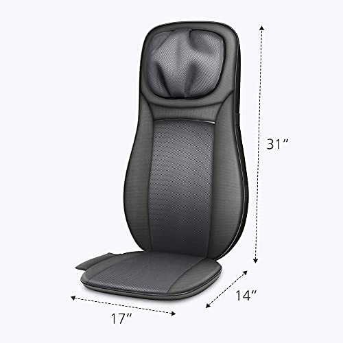 Snailax shiatsu Neck & Back Massager with Heat, Full Back Kneading Shiatsu or Rolling Massage, Massage Chair pad with Height Adjustment, Back Massager for Neck and Shoulder