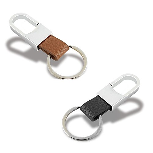 EXKOKORO Premium Soft Car Leather Keychain Key Holder, Key Organizer For Men Women(2-PACK)