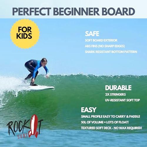 Rock-It 6' Albert Performance Fish Soft Top Surfboard Surf Board, Foam Surfboard, Kids Surfboard, Adult Surfboard, Tabla De Surf, Beginner Surfboard