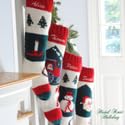 Christmas Stocking Personalized Hand Knit Vintage Angel Stocking