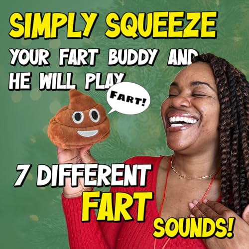 Poop Farting Plush Toy - Makes 7 Funny Fart Sounds – Squeeze Fart Buddy to Hear Him Fart - Easter Basket Stuffer - Fun Dog Toy - Fart Toy for Boys & Girls - Gag Gifts for Kids - a Super Cute 4 x 4.5