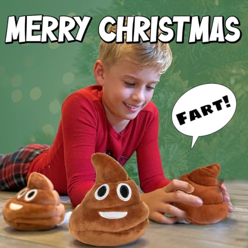 Poop Farting Plush Toy - Makes 7 Funny Fart Sounds – Squeeze Fart Buddy to Hear Him Fart - Easter Basket Stuffer - Fun Dog Toy - Fart Toy for Boys & Girls - Gag Gifts for Kids - a Super Cute 4 x 4.5