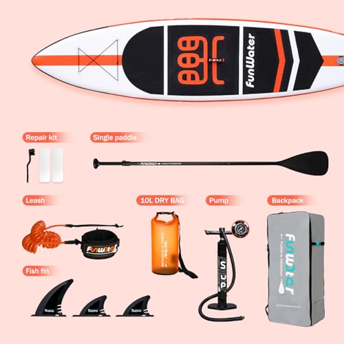 FunWater Stand Up Paddle Board Ultra-Light Inflatable Paddleboard with ISUP Accessories for Adults & Youth of All Skill Levels