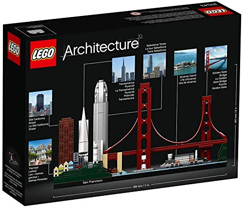 LEGO Architecture Skyline Collection 21043 San Francisco Building Kit Includes Alcatraz Model, Golden Gate Bridge and Other San Francisco Architectural Landmarks (565 Pieces)