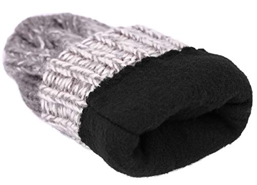 Adult Warm Winter Knitted Hat Scarf Glove Set for Women Winter Set,Grey/Charcoal