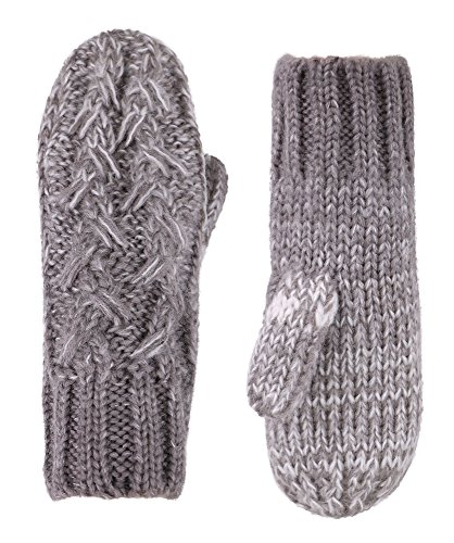 Adult Warm Winter Knitted Hat Scarf Glove Set for Women Winter Set,Grey/Charcoal