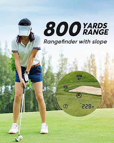 WOSPORTS Golf Rangefinder, 800 Yards Laser Range Finder, High-Precision Flag Lock with Pulse Vibration, Tournament Legal Rangefinder for Golfing and Hunting, Battery Included