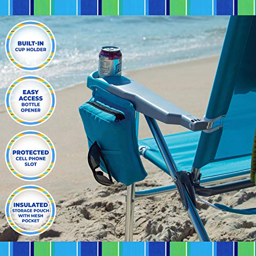 Rio Brands 17" Extended Height 4-Position Folding Beach, Camping, Lawn Chair