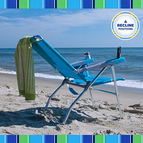 Rio Brands 17" Extended Height 4-Position Folding Beach, Camping, Lawn Chair