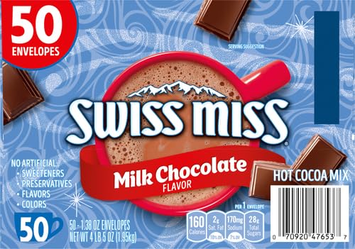 Swiss Miss Milk Chocolate Flavor Hot Cocoa Mix, 1.38 oz. 50-Count