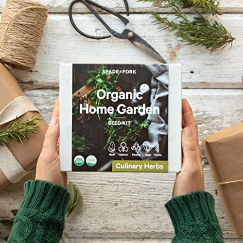 Organic Herb Garden Kit Indoor - Certified Organic & Made in USA | Herb Plants for Women and Men, Indoor Herb Garden Starter Kit, Herb Growing Kit Indoor, Plant Growing Kit, Herb Starter Kit Plant Kit