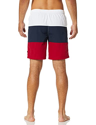 Nautica Men's Standard Quick Dry Classic Logo Tri-Block Series Swim Trunk