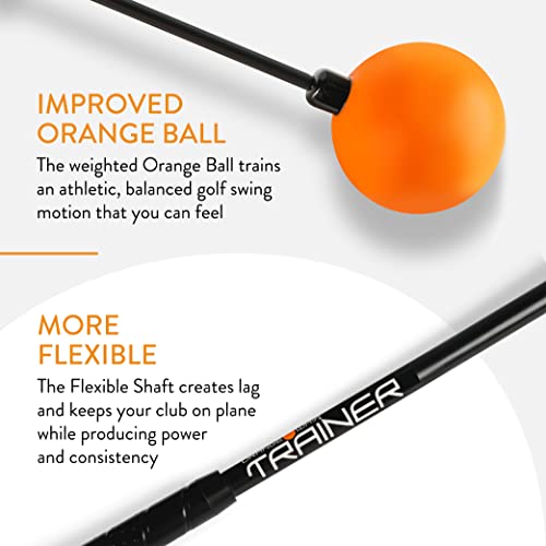 Orange Whip Golf Swing Trainer Aid Patented & Made in USA for Improved Rhythm, Flexibility, Balance, Tempo, and Strength *American Made*