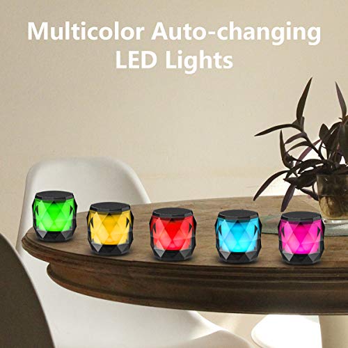 LFS Portable Bluetooth Speaker with Lights, Night Light Wireless Magnetic Waterproof Speaker, 7 Color LED Auto-Changing,TWS,Perfect Mini Speaker for Shower, Home, Outdoor (Multicolor)