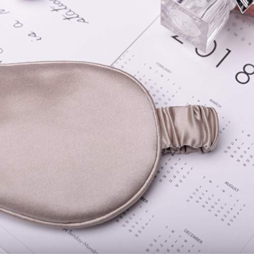 Silk Sleep Mask Light Blocking Luxury 100% Mulberry 19mm Silk Eye Mask Eye Cover Blindfold Ultra Soft Light & Comfy Anti Aging Skin Care with Travel Bag Gift Package