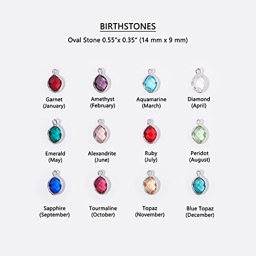 Birthstone Necklace for Women Mother's Day gift for Mom Daughter Grandma Kids Initials Grandchild Personalized Family Jewelry - BSON-L-D