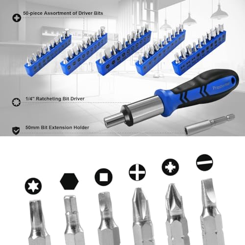 Prostormer 259-Piece Tool Set, General Home/Auto Repair Tool Kit with Plastic Storage Toolbox, Complete Household Tool Box with Essential Tools for Men and Women