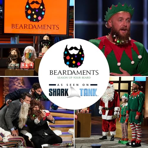 BEARDAMENTS Beard Lights - The Original Light Up Beard Ornaments, 16pc Colorful Christmas Facial Hair Baubles for Men in The Holiday Spirit with Clip for Easy Beard Attachment