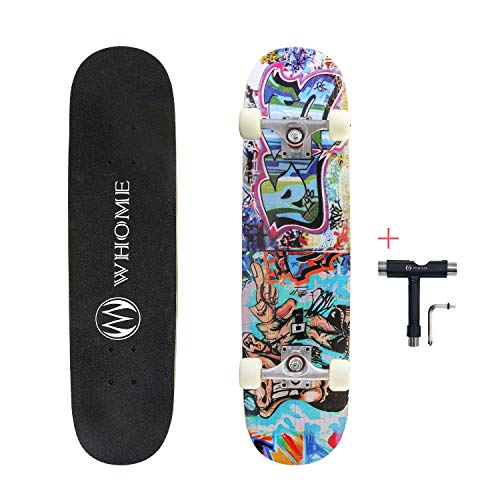 Skateboards for Adults/Kids Teens/Girl Beginner/Boy - 31"x8" Pro Standard Skateboard Complete 8-ply Alpine Maple Deck ABEC-9 Bearings with T-Tool