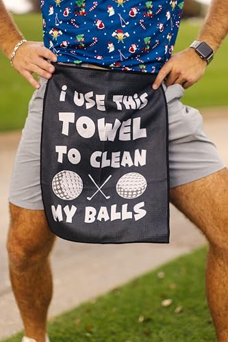 ShankIt Golf Funny Golf Microfiber Cleaning Cloth for Golf Balls - Includes Towel Clip for Golf Bags & Clubs - Perfect Funny Gift for Any Golf Fan