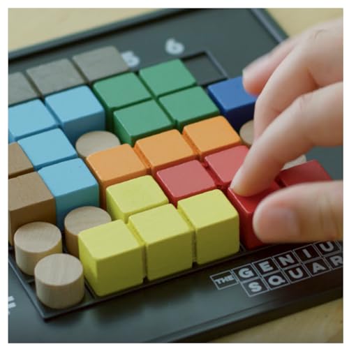 The Genius Square – Game of the Year Award Winner! 60000+ Solutions STEM Puzzle Game! Roll the Dice & Race Your Opponent to Fill The Grid by Using Different Shapes! Promotes Problem Solving Training