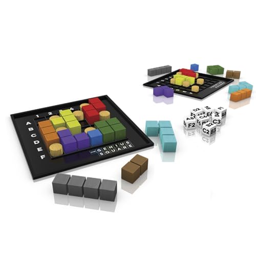 The Genius Square – Game of the Year Award Winner! 60000+ Solutions STEM Puzzle Game! Roll the Dice & Race Your Opponent to Fill The Grid by Using Different Shapes! Promotes Problem Solving Training