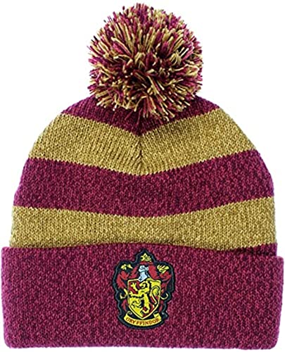 Bioworld Harry Potter Hogwarts Houses Knit Gryffindor Scarf & Pom Beanie Set