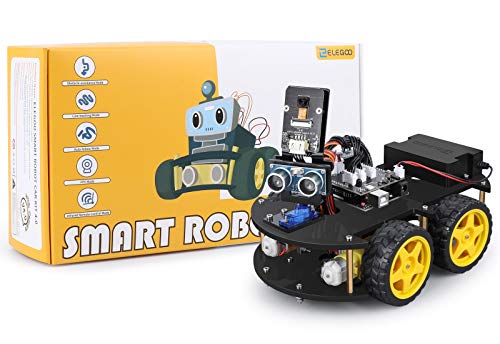 ELEGOO UNO R3 Smart Robot Car Kit V4 for Arduino Robotics for Kids Ages 8-12 12-16 STEM Toys Science Kits Coding Robots Toys for 8+ Year Old Boys Girls Teens Cool Engineering Building Projects